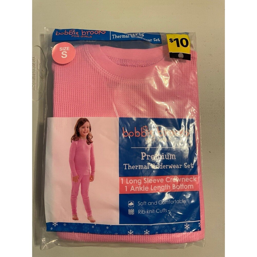 Bobbie Brooks Girls Pink Thermal Underwear Set Size S